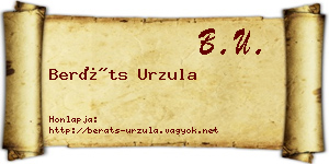 Beráts Urzula névjegykártya